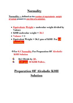 Koh Tablet Method Alcoholic KOH Solution Preparation Guide | PDF
