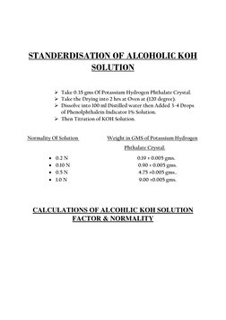Koh Tablet Method Alcoholic KOH Solution Preparation Guide | PDF
