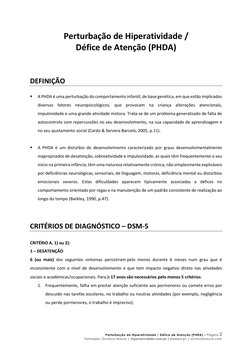 Perturbação de Hiperatividade / Défice de Atenção (PHDA) – Página 2  
Formador: Octávio Moura | hiperatividade.com.pt | disle