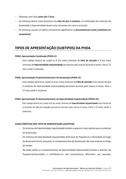 Perturbação de Hiperatividade / Défice de Atenção (PHDA) – Página 5  
Formador: Octávio Moura | hiperatividade.com.pt | disle