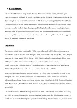 1. Early History  
 
 
Zara was started by amancio ortiga in 1975. His first show was in central a coruna , in Galicia, Spain