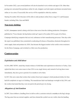 In November 2022, a pre-owned platform will also be launched via its website and app in UK. Other than 
posting now-unwanted