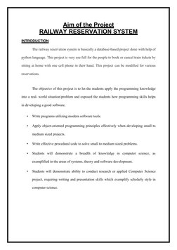 Railway Reservation System Project | PDF | Python (Programming Language ...