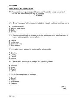 Grade 7 EMS Term 2 Exam Paper | PDF | Money | Expense