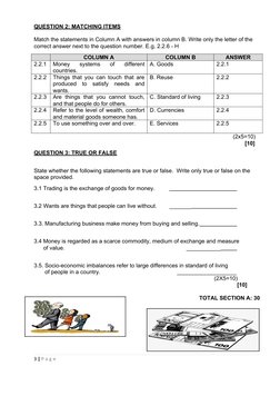 Grade 7 EMS Term 2 Exam Paper | PDF | Money | Expense