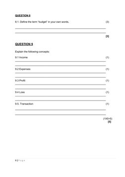 Grade 7 EMS Term 2 Exam Paper | PDF | Money | Expense