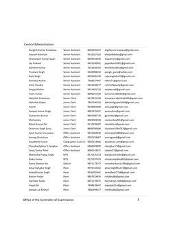 Central Administration
Durgesh Kumar Srivastava
Senior Assistant
8004356547
drgshkmrsrivastava@gmail.com
Gautam Banerjee
Seni