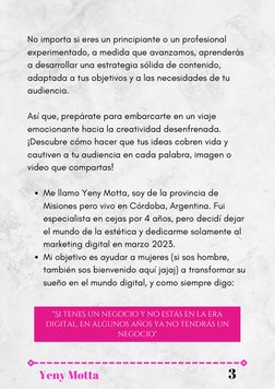 Me llamo Yeny Motta, soy de la provincia de
Misiones pero vivo en Córdoba, Argentina. Fui
especialista en cejas por 4 años, p