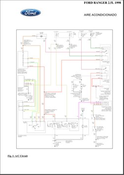 Fig. 1: A/C Circuit
FORD RANGER 2.5L 1998
AIRE ACONDICIONADO
