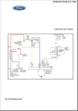 Fig. 41: Charging Circuit
FORD RANGER 2.5L 1998
CIRCUITO DE CARGA
