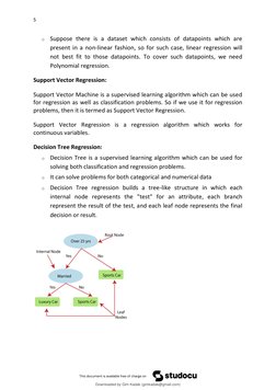 5 
 
o Suppose there is a dataset which consists of datapoints which are 
present in a non-linear fashion, so for such case,