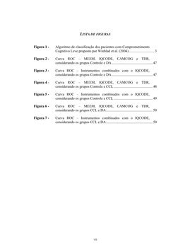 LISTA DE FIGURAS 
Figura 1 -  
Algoritmo de classificação dos pacientes com Comprometimento 
Cognitivo Leve proposto por Wi