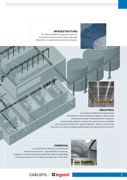 9
COMERCIAL 
Las soluciones Cablofil de Legrand tienen 
excelente presentación,  disponibilidad de productos, 
acabados en el