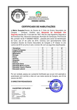 Visto  
 O Dr. Municipal do Chinguar 
________________________                 
 
REPÚBLICA DE ANGOLA