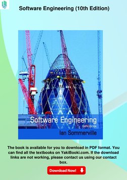 (https://www.yakibooki.com/) Software Engineering (10th Edition)
The book is available for you to download in PDF format. Yo