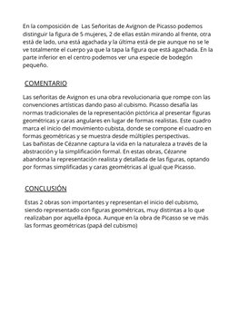En la composición de  Las Señoritas de Avignon de Picasso podemos
distinguir la figura de 5 mujeres, 2 de ellas están mirando