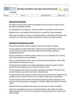 Cable Tray Installation Method Statement | PDF | Electrician ...
