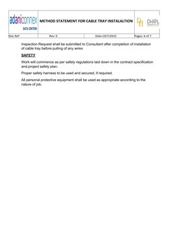 Cable Tray Installation Method Statement | PDF | Electrician ...