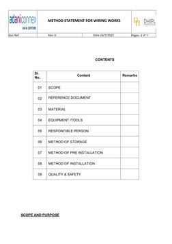 Wiring Works Method Statement Guide | PDF | Electrical Wiring | Engineering