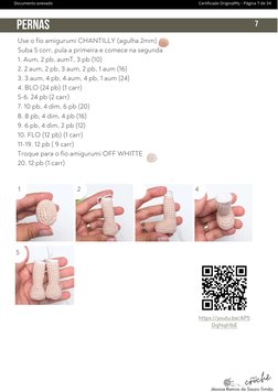 5
 1
 2
Use o fio amigurumi CHANTILLY (agulha 2mm)
Suba 5 corr, pula a primeira e comece na segunda
1. Aum, 2 pb, aumT, 3 pb
