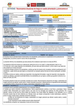 I.DATOS GENERALES:
DOCENT
E
-FELICITA YUTO HUAMAN
-ANA COTRINA
EXPERIENCIA DE
APRENDIZAJE Nª 3
“Promovemos estilos de vida sa