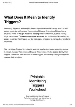 24.10.23 г., 9:02 ч.
Identifying Triggers Worksheet (https://www.carepatron.com/therapy) & Example | Free PDF Download
https: