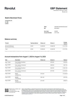 Revolut Statement.pdf Revolut GBP Statement Summary | PDF | Business | Payments