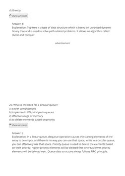 Data Structure MCQs with Answers | PDF | Queue (Abstract Data Type ...
