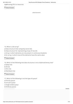 Data Structure MCQs for Placement | PDF | Queue (Abstract Data Type ...