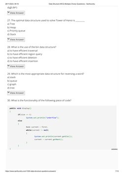 Data Structure MCQs for Placement | PDF | Queue (Abstract Data Type ...