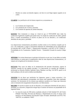 -
Declaro no contar con derecho alguno a mi favor ni con litigio alguno seguido en mi
contra.
CUARTO: Los justificativos de l