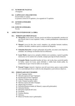 I.7.
NUMERO DE PAGINAS
130 paginas 
I.8.
CAPÍTULOS Y FRAGMENTOS
Está dividida en 2 partes.
La primera consta de 26 capítulos
