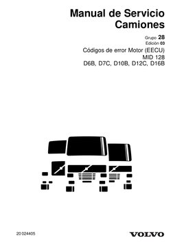 Manual de Servicio
Camiones
Grupo 28
Edición 03
Códigos de error Motor (EECU)
MID 128
D6B, D7C, D10B, D12C, D16B
20 024405
