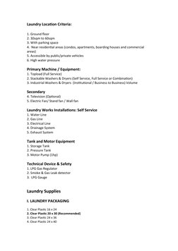 Laundry Profile.pdf Laundry Business Setup Checklist | PDF | Washing Machine | Laundry