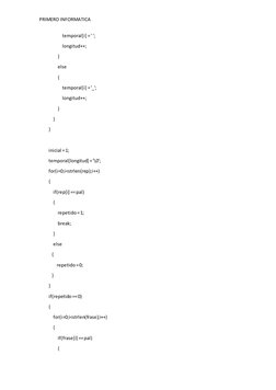PRIMERO INFORMATICA  
                    temporal[i] = ' '; 
                    longitud++; 
                }