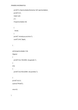PRIMERO INFORMATICA  
        printf("\n  Oportunidades Restantes: %d",oportunidades); 
        printf("\n"); 
        rep[j]