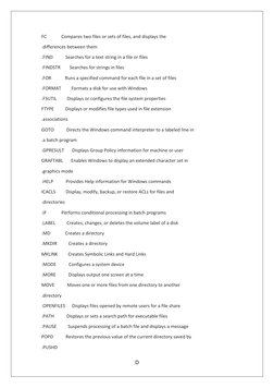 D
 
 
FC             Compares two files or sets of files, and displays the
 
               
differences between them
.
 
F