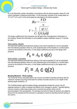 Street Light Foundation Design Guide | PDF | Spreadsheet | Bending