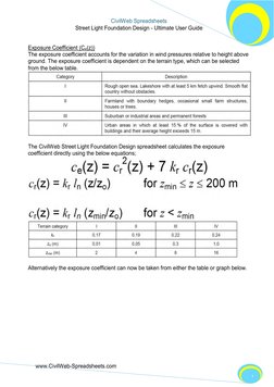 Street Light Foundation Design Guide | PDF | Spreadsheet | Bending