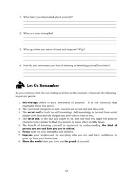 Q1 SHS Personal Development Module 1 | PDF | Self Concept | Learning