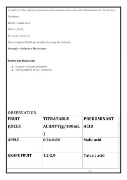 Fruit Acidity Chart.pdf Acidity Analysis of Fruit Juices | PDF | Acid | Titration
