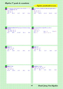 Álgebra 3° grado de secundaria 
David Jenry Pari Aguilar 
 
61 
 
 
 
 
 
 
 
Sigamos practicando en casa 
Si el siguiente si