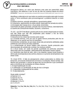 dinossauros deixou um vazio que demorou eras para ser preenchido pelos 
mamíferos, não sabemos o que vai ser da vida nos oc