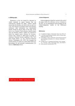 Nuclear Instruments and Methods in Physics Research A
6. Bibliography
References  in  the  text  should  be  indicated  by
Ar