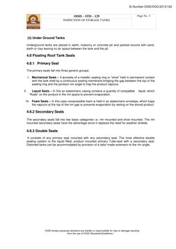 OISD – STD – 129
Page No. 3
INSPECTION OF STORAGE TANKS
“OISD hereby expressly disclaims