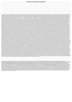 Sap functional specification template pdf
When client raises a business required, before starting with solution development r