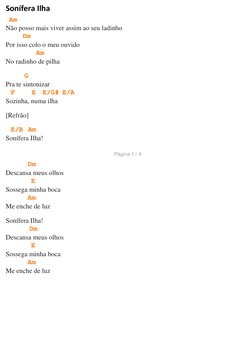 Sonífera Ilha 
  Am        
Não posso mais viver assim ao seu ladinho 
          Dm                               
Por isso c