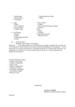 * Sturdy Rope                                                 * Light Sticks/Glow Sticks
* Spoon & Pork