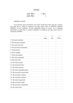 STAIC 
 
A/E: PD =      -     + 40 =  
A/R: PD =                     =  
 
 
 
PRIMERA PARTE 
 
 
En la primera parte encontr