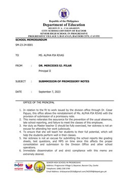 Republic of the Philippines
Department of Education
REGION IV A – CALABARZON
CITY SCHOOLS DIVISION OF BACOOR
SENIOR HIGH SCHO
